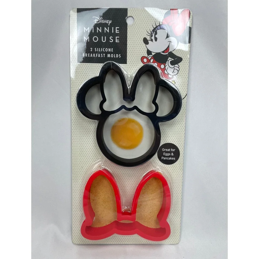 Disney Minnie Mouse Silicone Breakfast Molds Bow‎ 2pc Egg Pancake Silicone